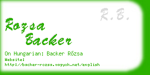 rozsa backer business card
